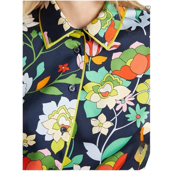 Kate Spade Flower Bed Twill Shirt in Blazer Blue (M) - Picture 4 of 14